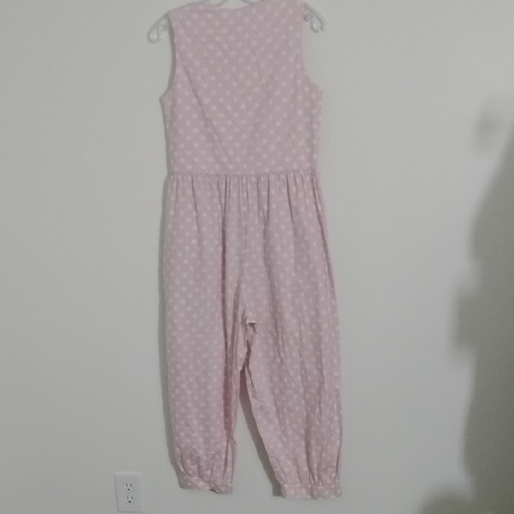 Vintage Laura Ashley Pink Polka Dot Cottagecore Coquette Girly Jumpsuit/Jumper - Picture 9 of 14